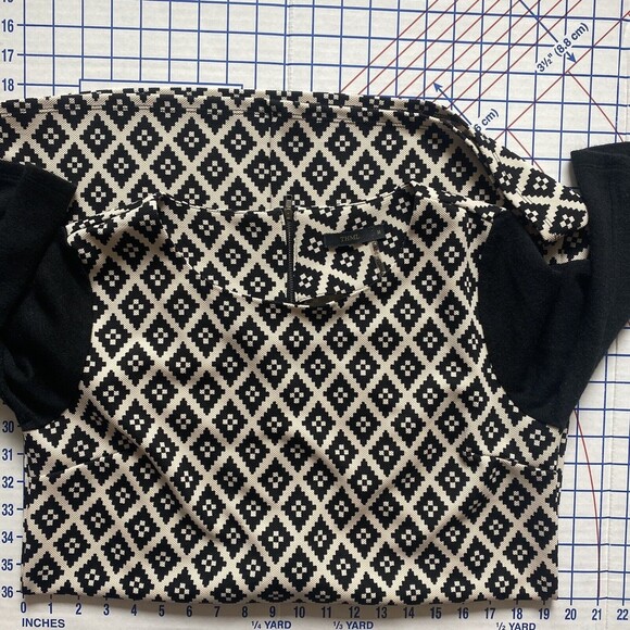 THML Dress Womens Medium Black Cream Midi Knit 3/4 Sleeve Textured Print Ladies - Picture 16 of 16